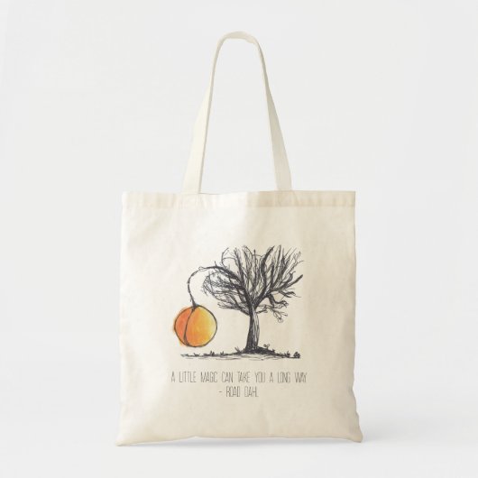Canvas tas met handgetekende reuzenperzikbomen (Voorkant)