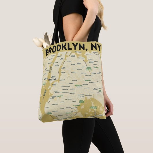 Canvas tas met Kaart van Brooklyn, NY (Dichtbij)