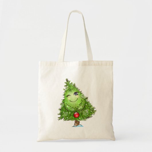 Canvas tas met kerstbomen (Voorkant)