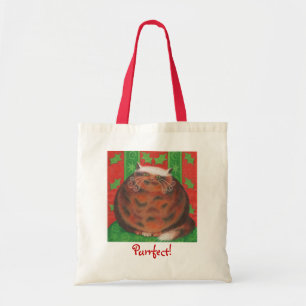 Canvas tas met kerstpud "Purrfect!"
