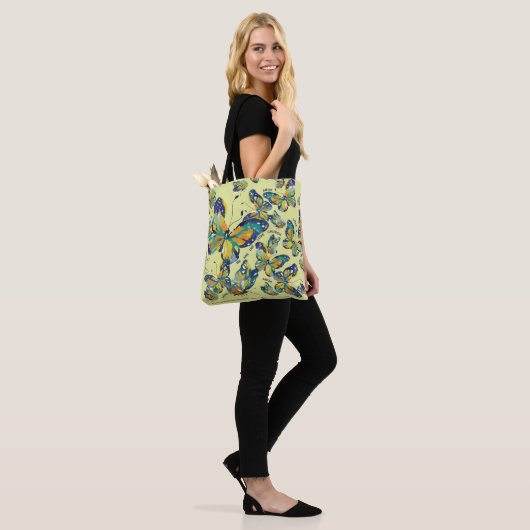 Canvas tas met Mariposas Design en liefde (Op model)