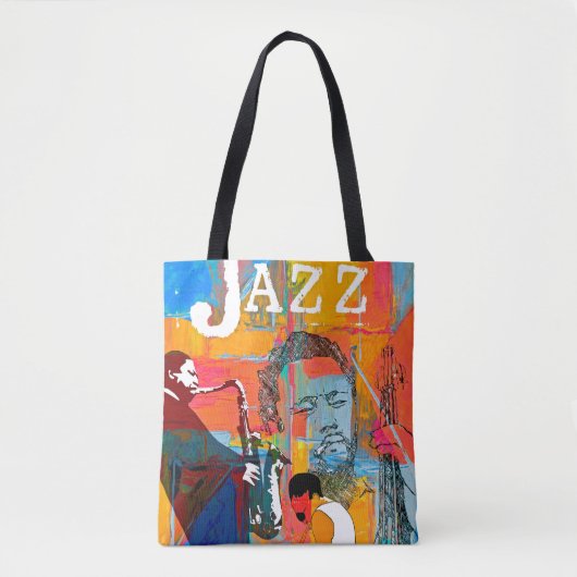Canvas tas met meerdere kleuren, Jazz Greats (Voorkant)