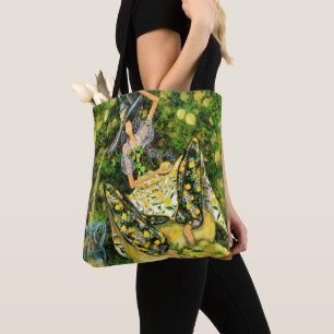 Canvas tas met meisje in de limonade van de tuin
