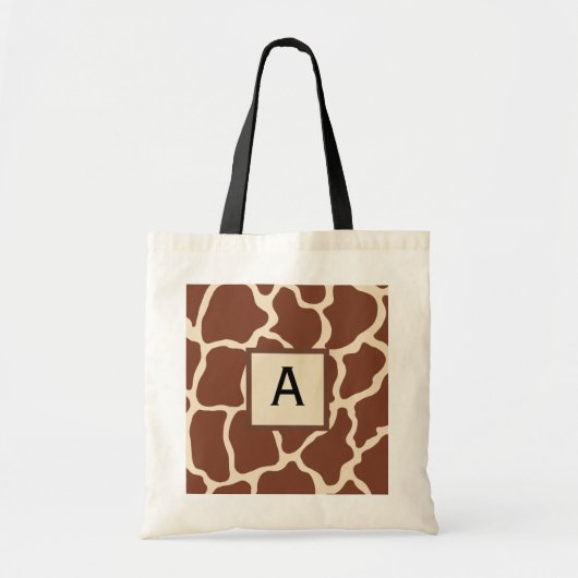 Canvas tas met monogram Giraffe (Voorkant)