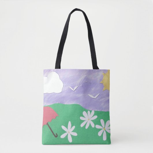 canvas tas met openluchtscène (Voorkant)