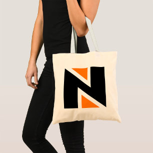 Canvas tas met Oranje en zwarte letters