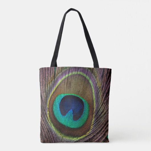 Canvas tas met pauwenveer (Achterkant)