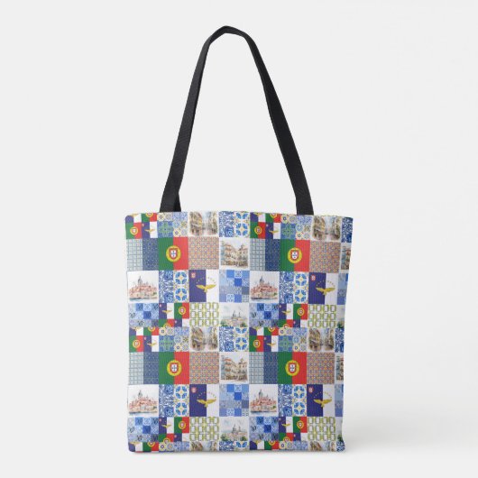 Canvas tas met Portugese vlag en Azorenvlag (Achterkant)