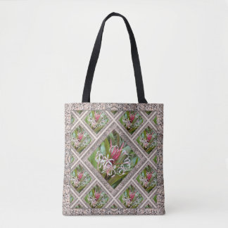 Canvas tas met prachtige Roze Spider Lillies