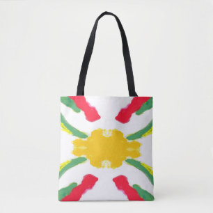 Canvas tas met rode en gele uitbarsting