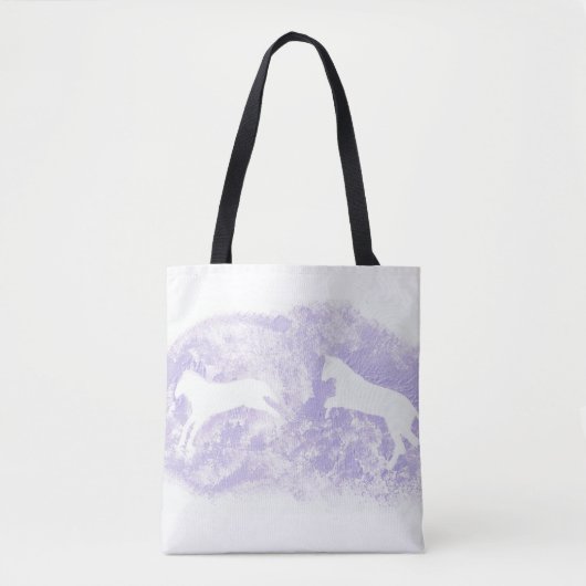 Canvas tas met springpaarden (Voorkant)
