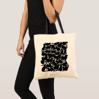 Canvas tas met zwarte kat