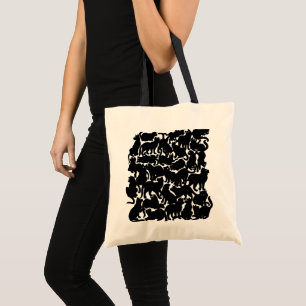 Canvas tas met zwarte kat