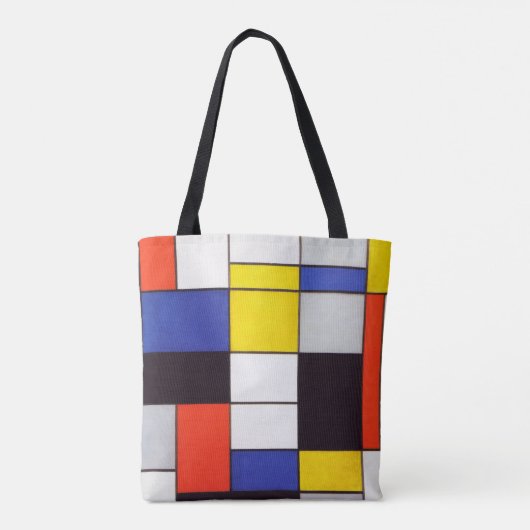 CANVAS TAS - Mondriaan Abstract patroon van vele k (Achterkant)