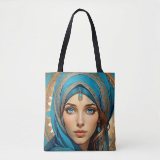 Canvas tas Mooie Vrouwen met Blue Eyes Design