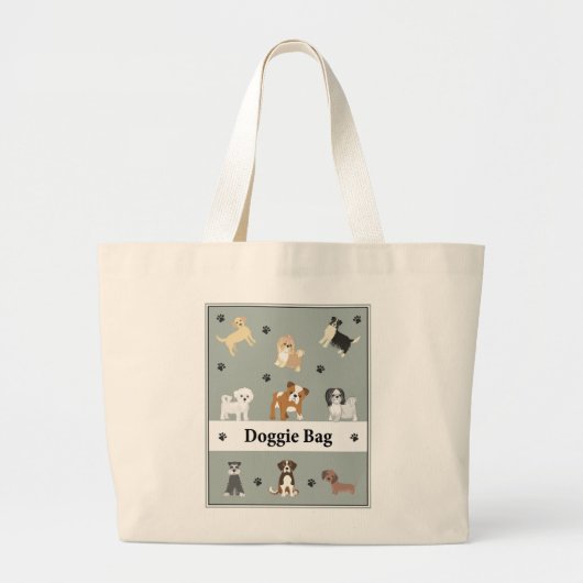 Canvas tas naar draagtas voor grote honden (Voorkant)