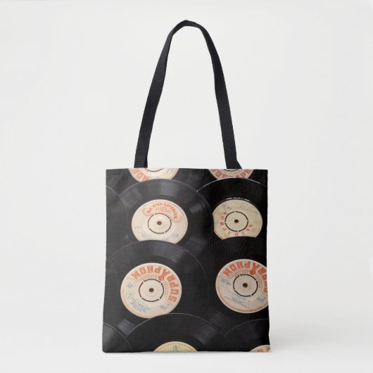 canvas tas oude records (Voorkant)