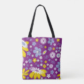 canvas tas Paars Floral Design (Achterkant)