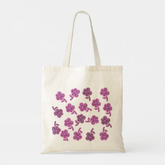 Canvas tas paarse bloemen