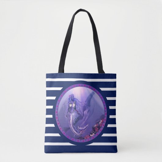 Canvas tas Paarse Oceaan Mermaid (Voorkant)