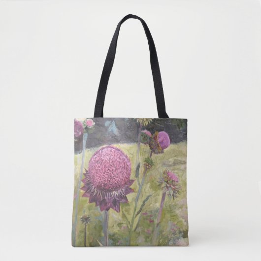 Canvas tas Paarse wilde bloemen (Voorkant)