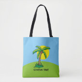 Canvas tas Palm Tree Cartoon Pattern (Voorkant)