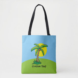 Canvas tas Palm Tree Cartoon Pattern