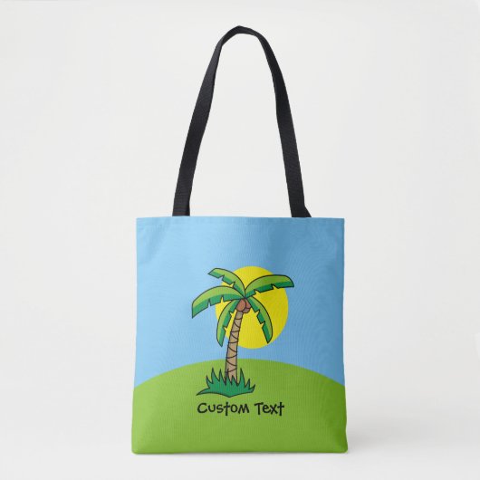 Canvas tas Palm Tree Cartoon Pattern (Voorkant)