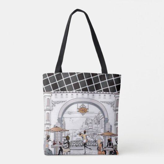 Canvas tas Paris France Coffee (Achterkant)