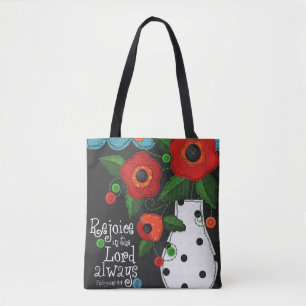 canvas tas "Patchwork Meadow" oppies met scripts