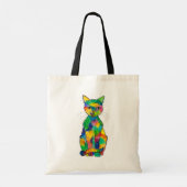 Canvas tas regenboogkat (Achterkant)