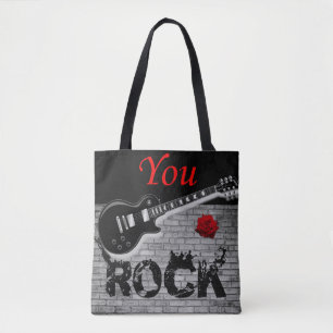 canvas tas, rockmuziek draagtas