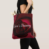 Canvas tas rode roos (Dichtbij)