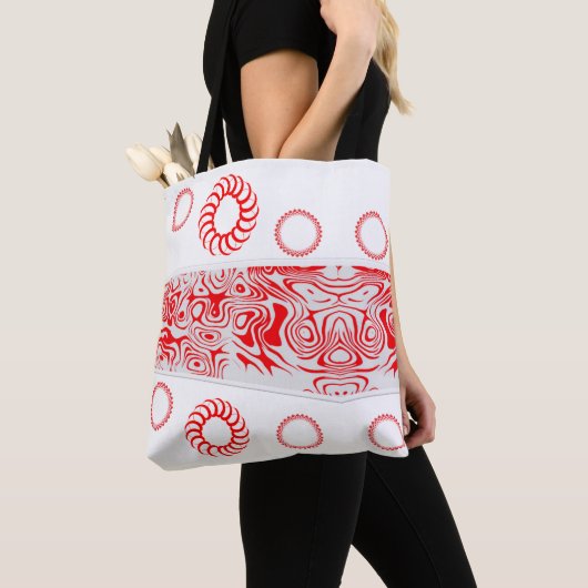 Canvas tas rood en wit (Dichtbij)