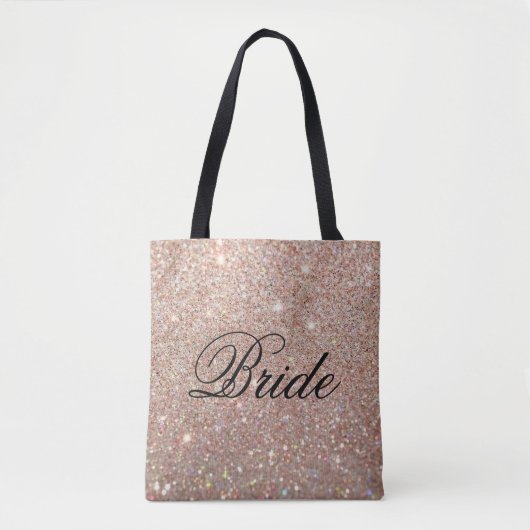 canvas tas - Roos Gold Glitter Fab Bride (Voorkant)