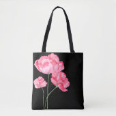 Canvas tas-roze papaver draagtas (Voorkant)