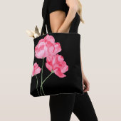 Canvas tas-roze papaver draagtas (Dichtbij)