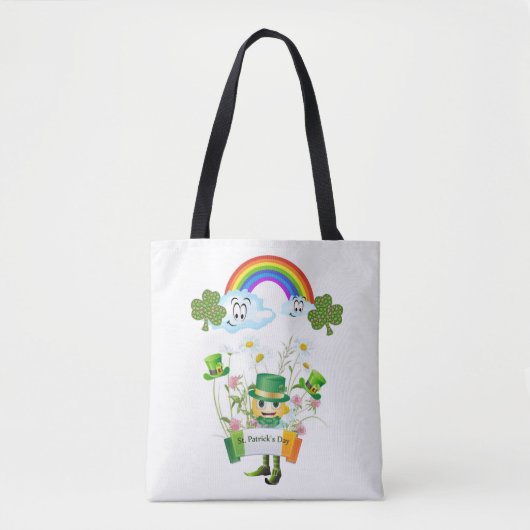 Canvas tas Saint Patrick's Day Rainbow (Voorkant)