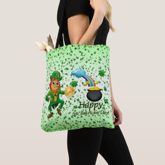 Canvas tas Saint Patrick's Day Rainbow Clover (Dichtbij)