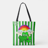 Canvas tas Saint Patrick's Day Rainbow Clover (Achterkant)