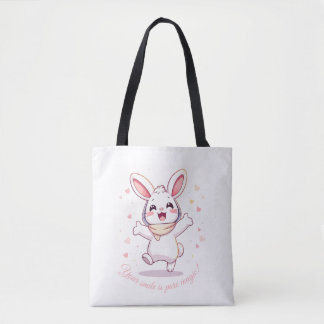 Canvas tas – Schattigee pastelkonijn esthetische s