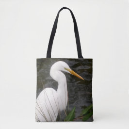 Canvas tas Snowy Egret Portret Design