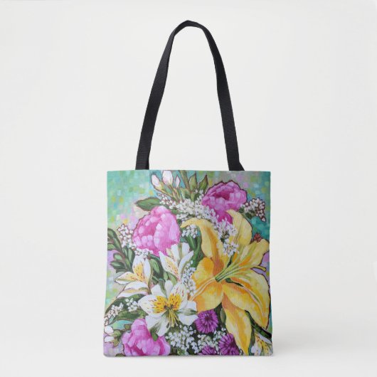 canvas tas "Sweet and Sassy Spring Bouquet" (Voorkant)