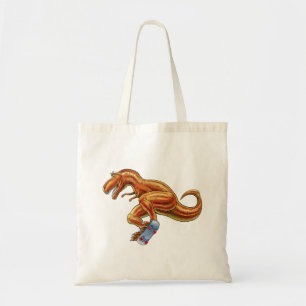 canvas tas T-rex op de Cartoon van het skateboard