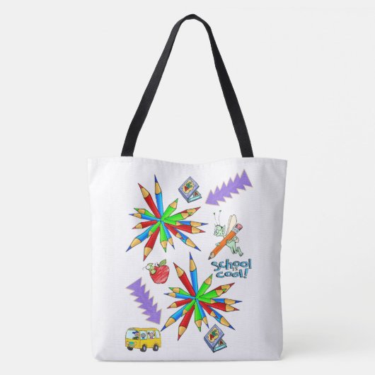 Canvas tas Terug naar school is Cool (Achterkant)