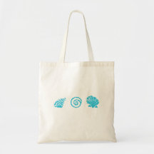 Canvas tas Turquoise Sea Shells