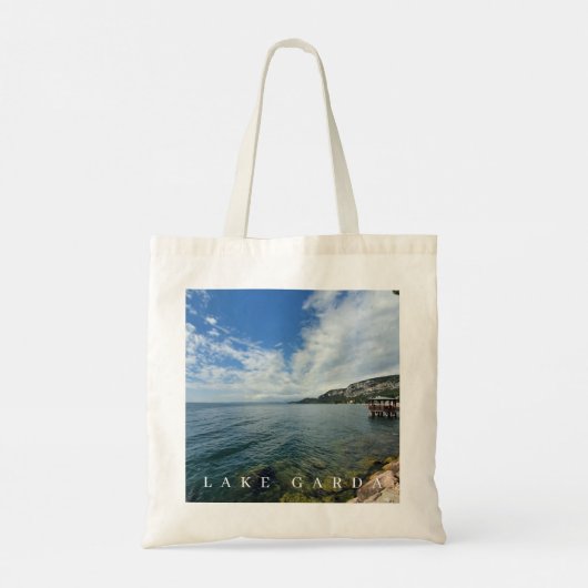 Canvas tas uitzicht van het meer Garda San Vigilio (Achterkant)