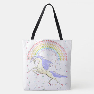 Canvas tas Unicorn Rainbow Colorful