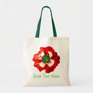 Canvas tas van de "Jouw tekst" van de papaver de