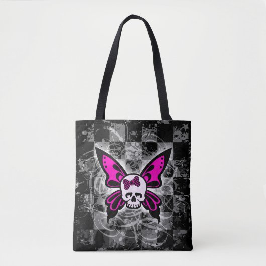 Canvas tas van de vlinderschedel (Voorkant)